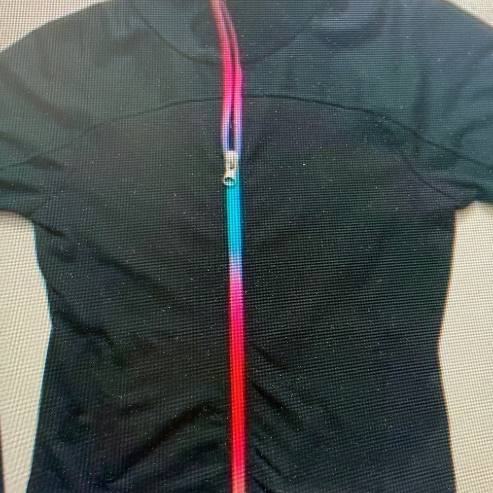 Kids Black Jacket with Colorful Zipper